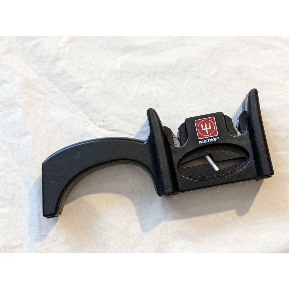 Wusthof Handheld Manual Pull Through 2 Stage Knife Scissors Sharpener Black